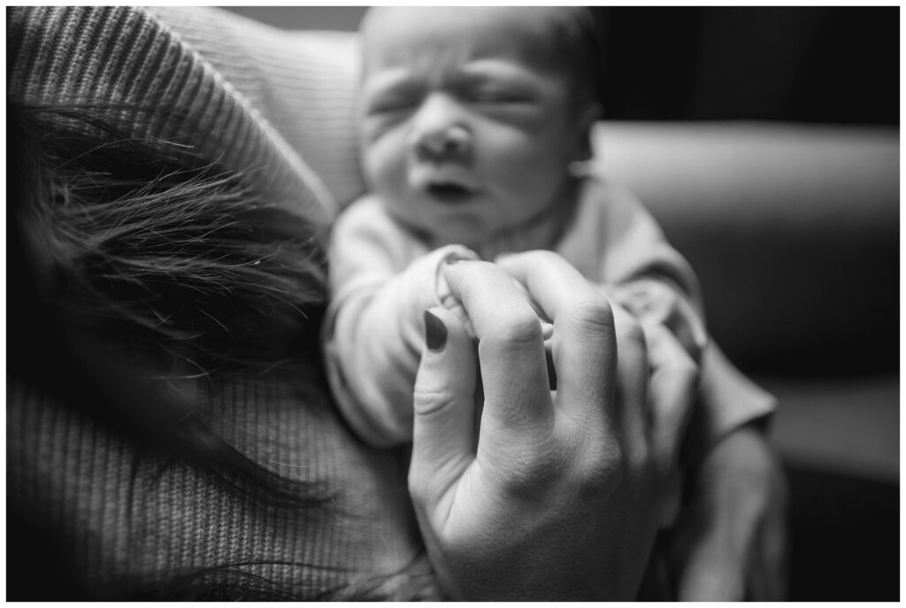 Newborn photo in home